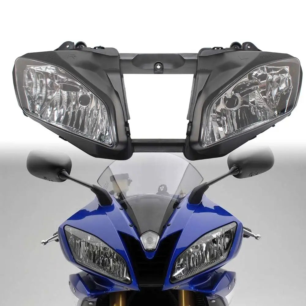 Headlight Housing Assembly Motorcycle Headlamp Cover Fits For Yamaha Yzfr6 Yzf R6 2008-2015 Headlight Assembly Housing Kit Black