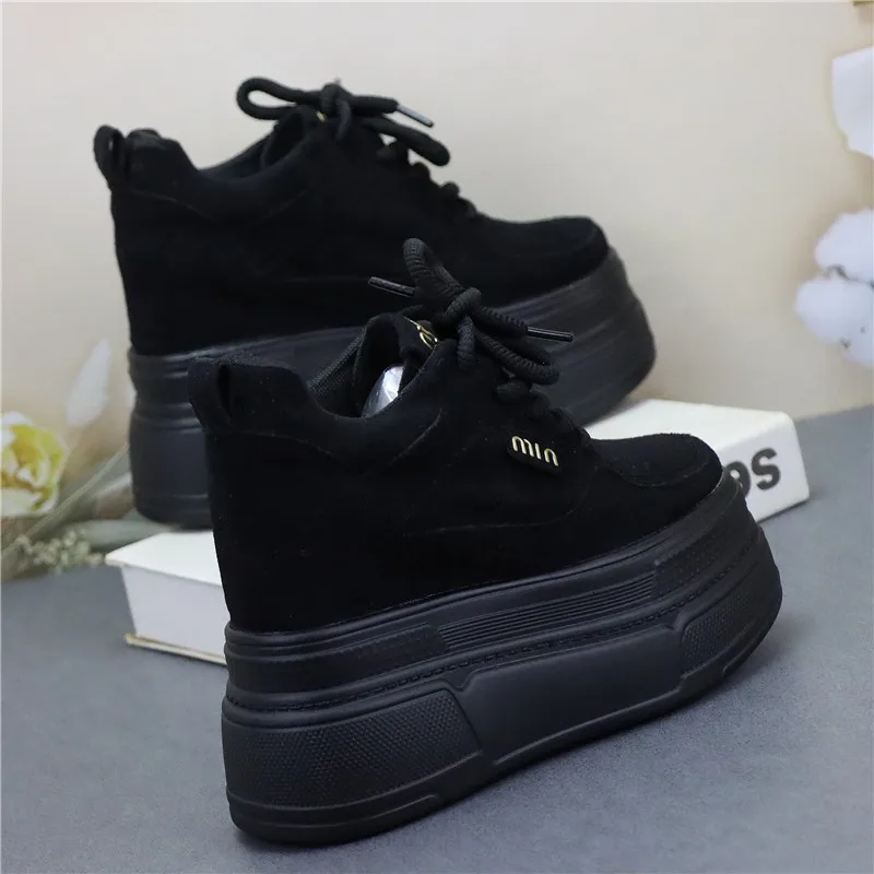 12cm Sneakers Women High Platform Casual Shoes Breathable Sports Trainers Thick Bottom Mesh Chunky Sneakers Woman Zapatos Mujer - view 5