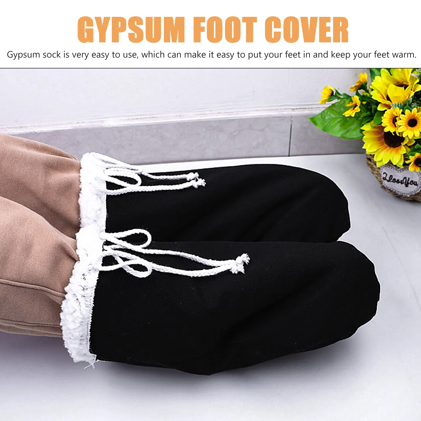 Professional Warm Care Sock Gypsum Foot Cover Adjustable Opening Large Fit for Ankle Support Cast Recovery Swelling Relief view 5