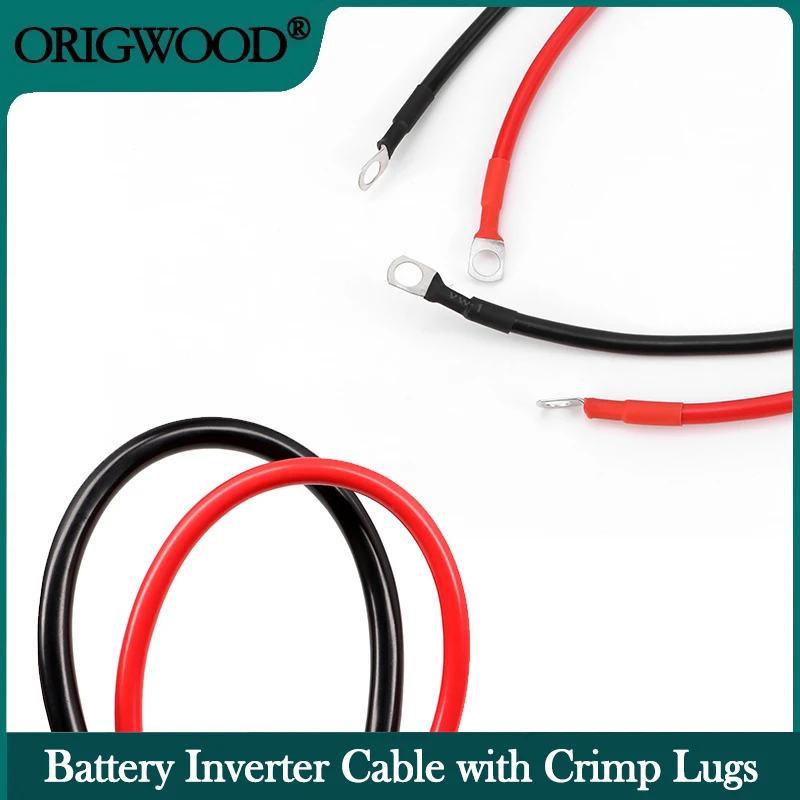 

20cm ~ 100cm PVC Battery Inverter Cable Set 8/6/4 AWG With M8 Tin-plated Copper Lug For Solar System UPS Car Connection Wire