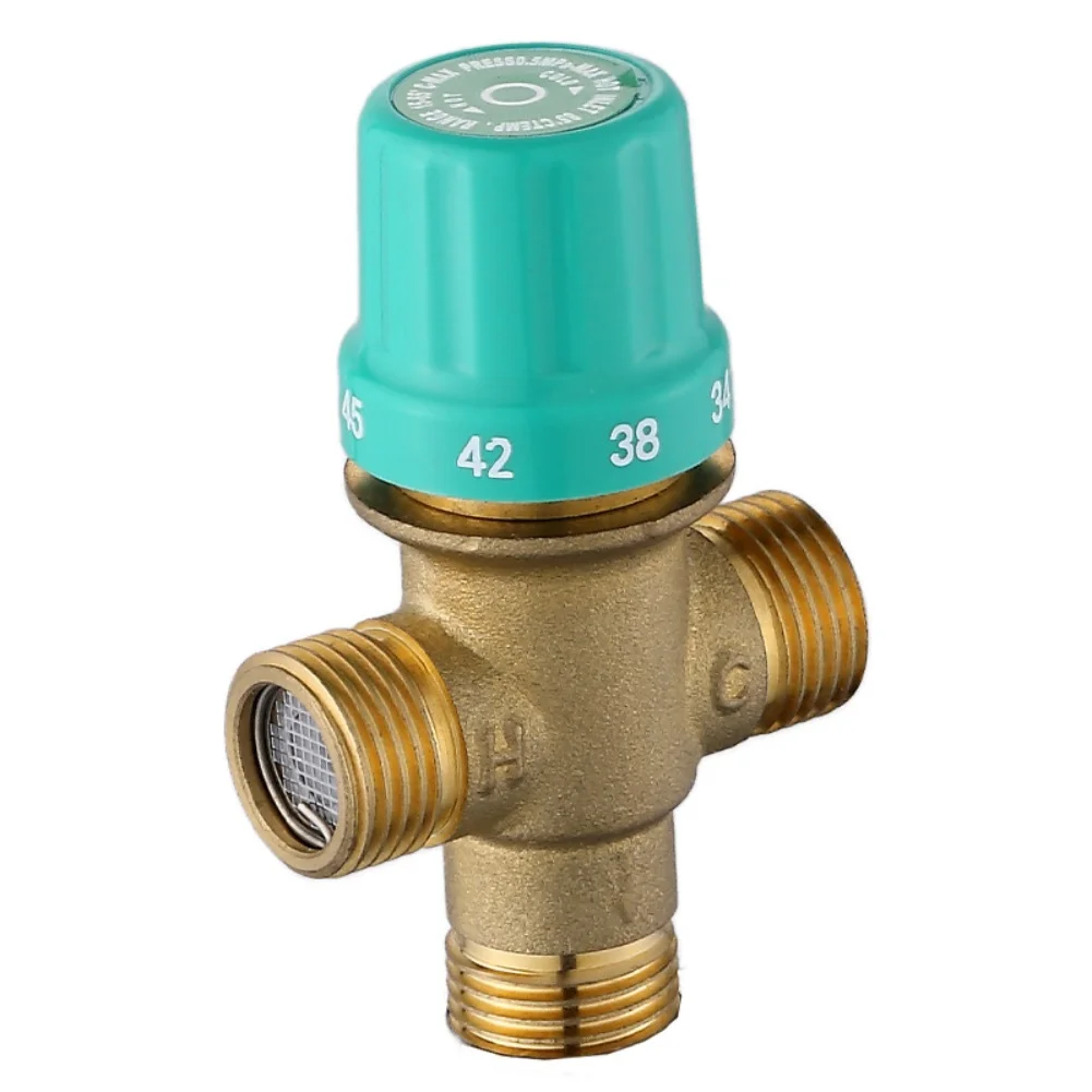 Adjustable Temperature Valve Copper Temperature Control Valve 1 2 Inch Interface Compatible With Plumbing Systems