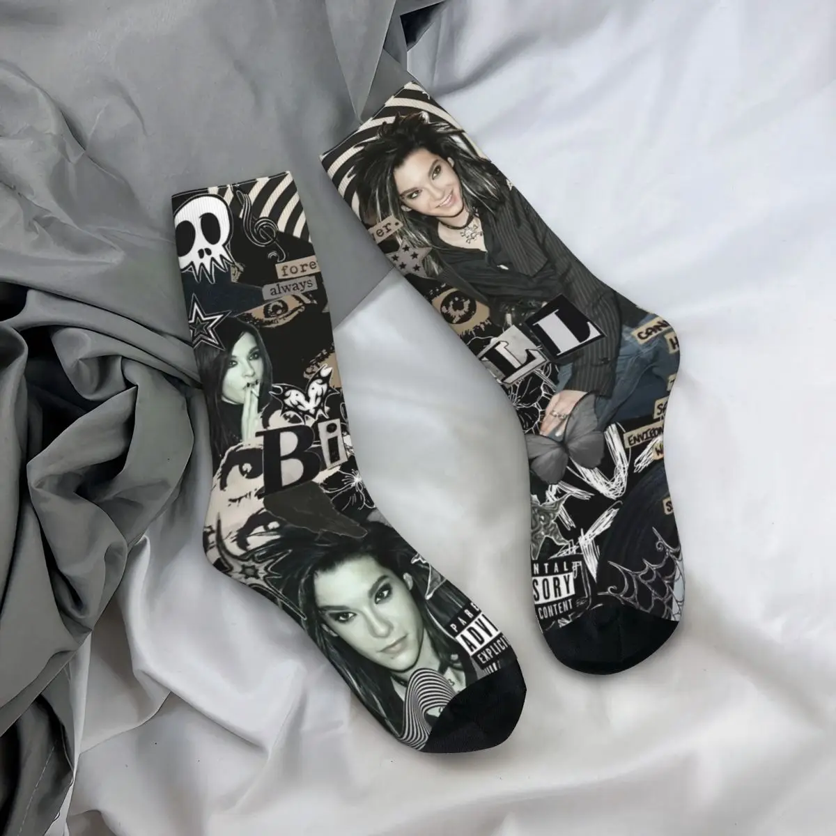 Vintage Tokio Hotel Band Crew Socks for Women Men Product All Seasons Comfortable Crew Socks Sweat Absorbing