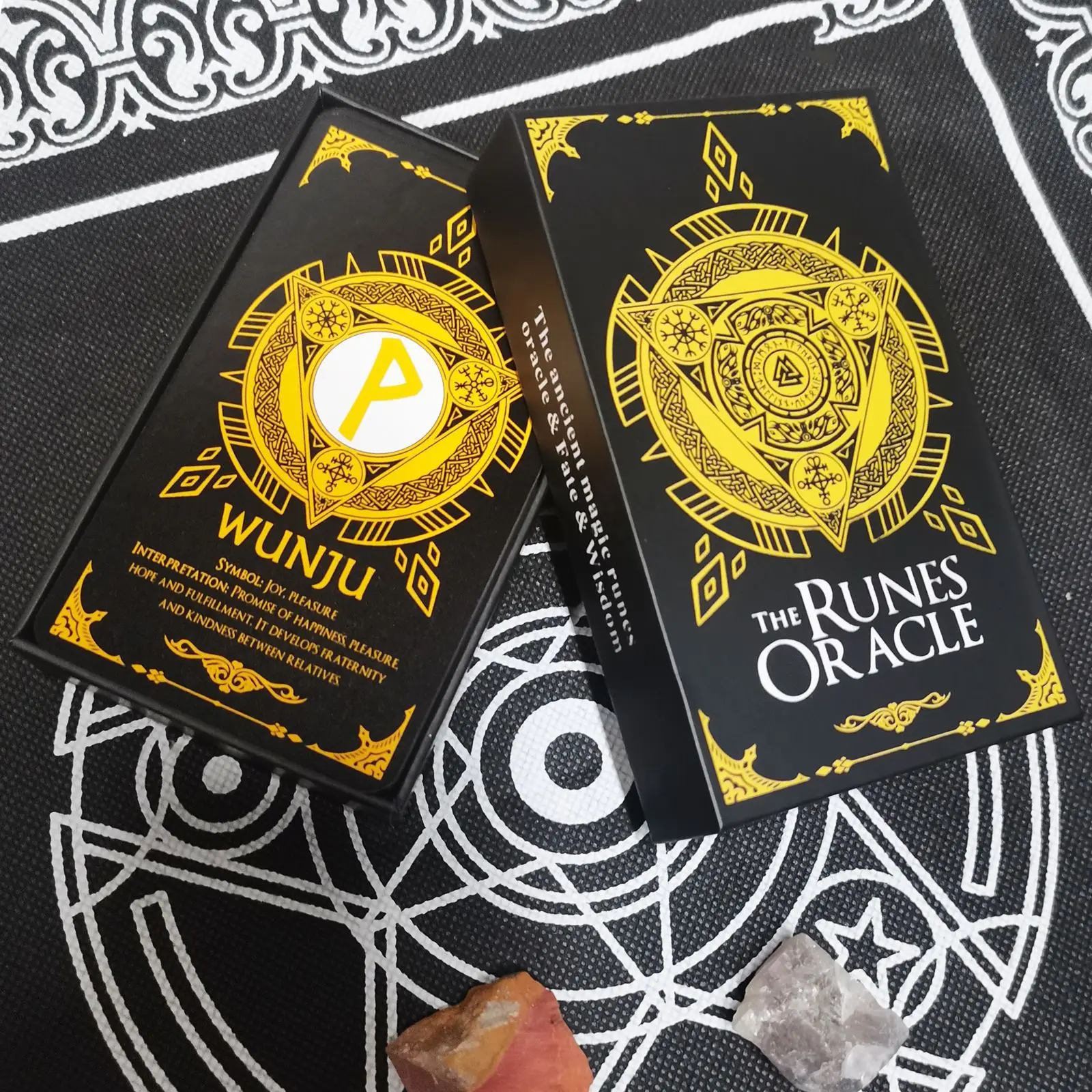 Cartas de oráculo Runas de 12x7cm, 48 piezas, versión bicolor, juego de mesa de Tarot, entretenimiento, fiesta familiar