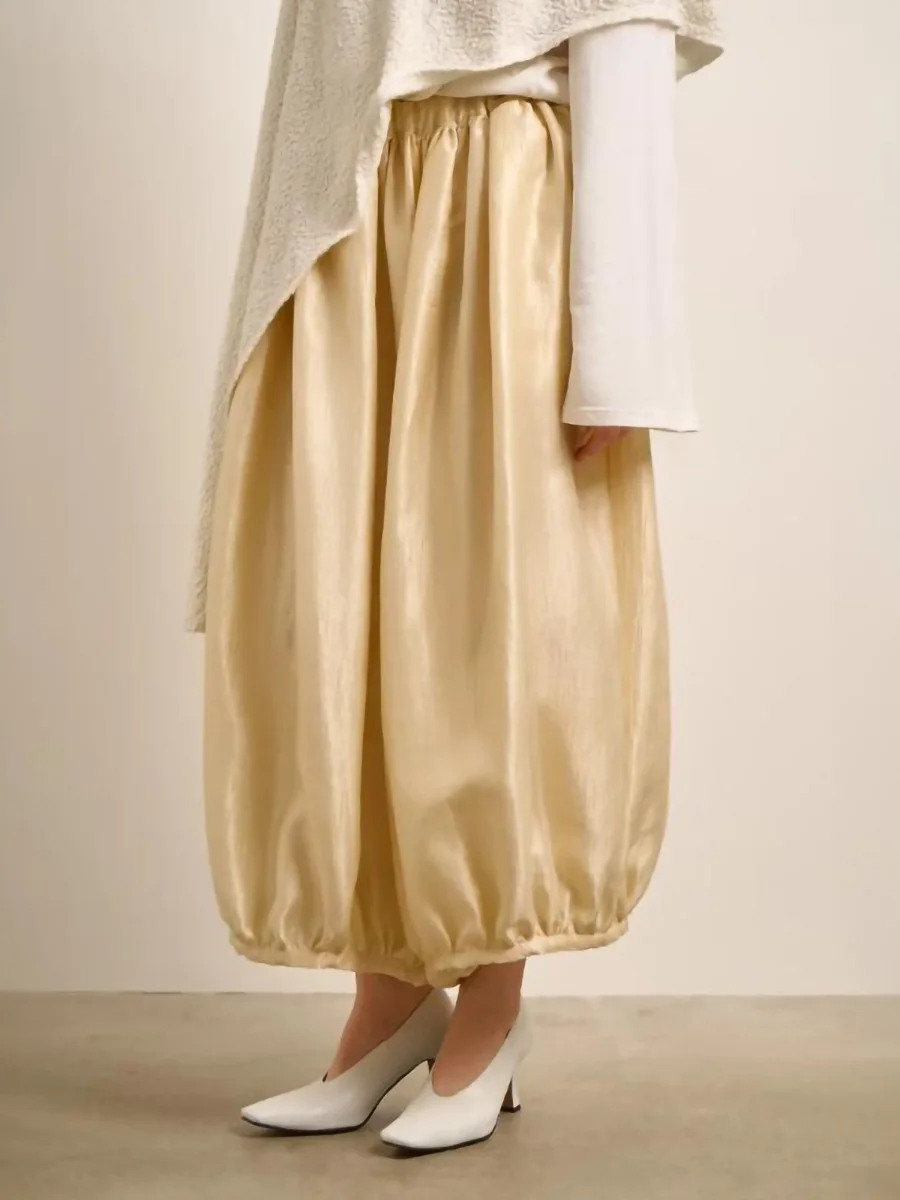 Women's 2026 Autumn New Elegant Solid Lantern Pants Casual Loose Elastic High Waist Wide Leg Pants
