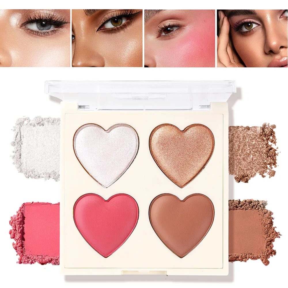 Maquiagem facial blush cozido, cor de alto impacto, leve e suave, para acabamento natural - cor edificível, contorno e destaque o f