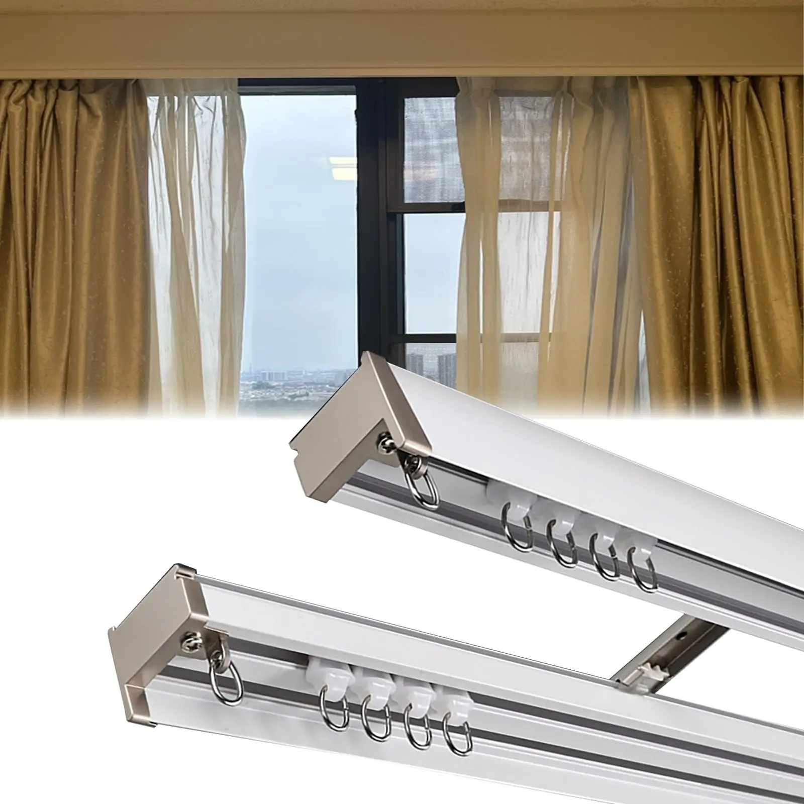 Extra Long Ceiling/Wall Mount Window Valance Box, Heavy Duty Blackout Cornice Boards, 66.9in Pelmet Panel for Enhanced