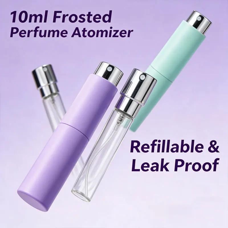10/8ml Rotary Hidden Nozzle Design Perfume Atomizer Refillable Press Type Liquid Oral Spray Bottle Leakproof Mini Pocket Size