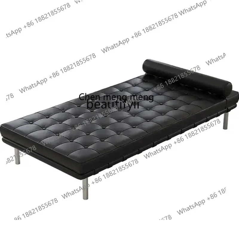 Recliner Leather Sofa Bed Model Room Simple Long Sofa Misi Bed