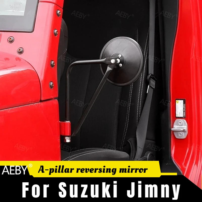 

For Jeep Wrangler 2018-2023 A-pillar reversing mirror,Heavy duty A-pillar mounted mirror,Metal bracket without drill,Accessories
