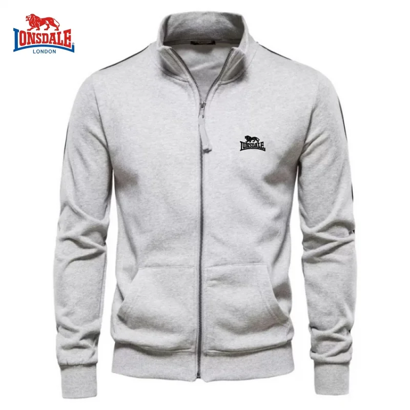 

New Spring and Autumn high-quality stand up collar cardigan jacket, men's fashionable, casual, warm, multi-functional top