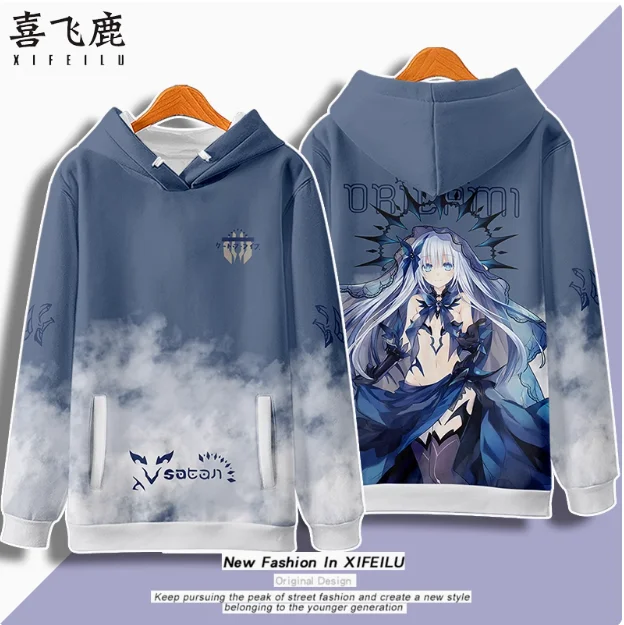 

Anime DATE A LIVE Tobiichi Origami Hooded Hoodie Cosplay Autumn Winter Men Women Coat Loose Jacket Tops
