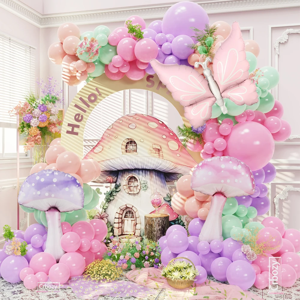 

Набор для создания арки из воздушных шаров «Гриб-бабочка», розово-фиолетовые латексные шары, декор для весенней вечеринки, дня рождения, свадьбы, детского праздника