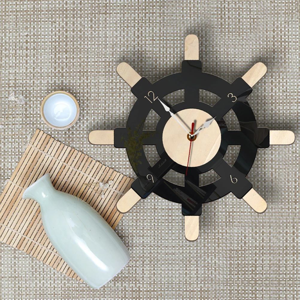 

1Pcs Vintage Rudder Style Wall Clock for Home Silent Wall Hanging Clock Large Number Creative Decoration