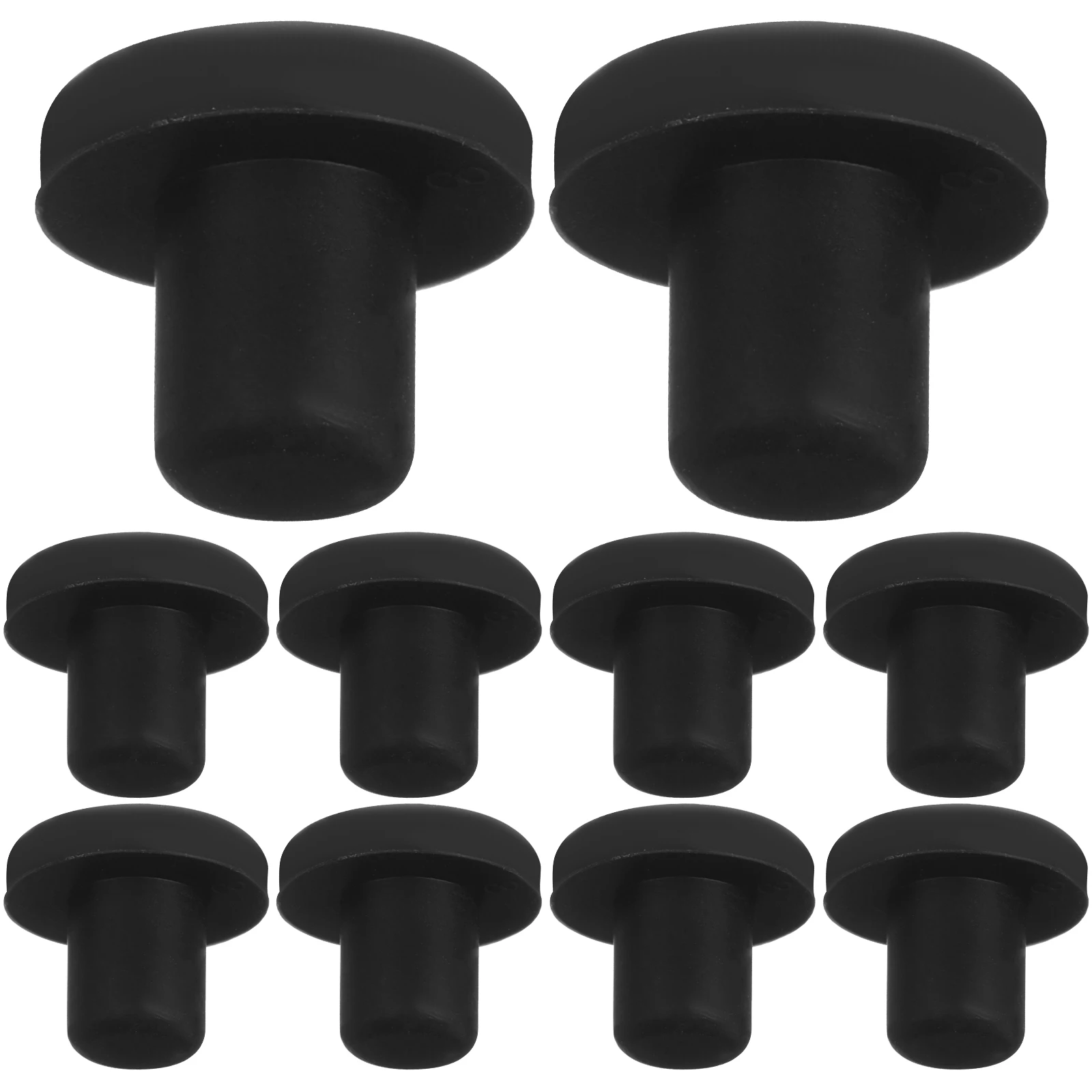 

10 Pcs Round Hole Seal Stopper Black T-Shaped Rubber Plugs Round Hole Sealer Waterproof Stopper Seal Gasket Pad Hardware