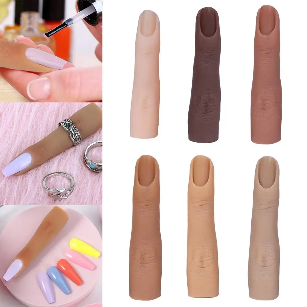 Doigts de pratique de l'art des ongles à l'acétone, silicone réaliste, pliable, modèles de main d'entraînement, facile à tremper