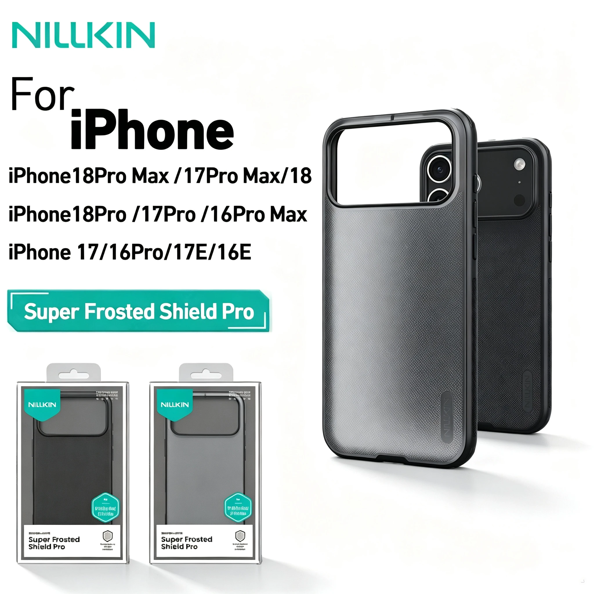 Nillkin For iPhone 18 Pro Max 17 16 18Pro 17Pro 16Pro 17E 16E Super Frosted Shield Pro Case Matte Hard PC Panel Shockproof Cover