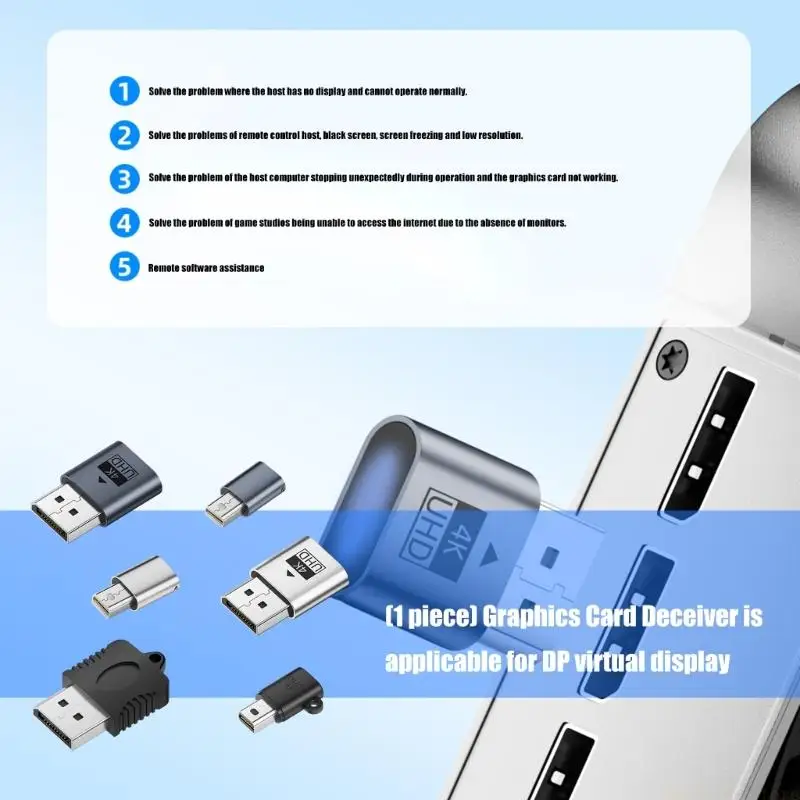 M5TD Lightweight Screen Connection Tool Featuring Wide Support For Gaming Digital Creators 4K  Dummy Plugs