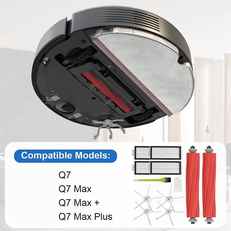 Accessori per Roborock Q7 Max Plus / Q7 Max / Q7 / Q7 Plus pezzi di ricambio, Kit di spazzole filtri Robot aspirapolvere