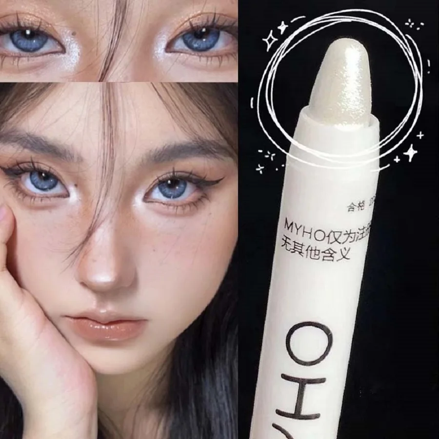 Helder Liggen Zijderuppen, Parelwitte Eyelinerpen, Dubbel Gebruik Voor Het Markeren Van Stok, Waterdicht, Vlekbestendig Verhelderende Oogschaduwpen