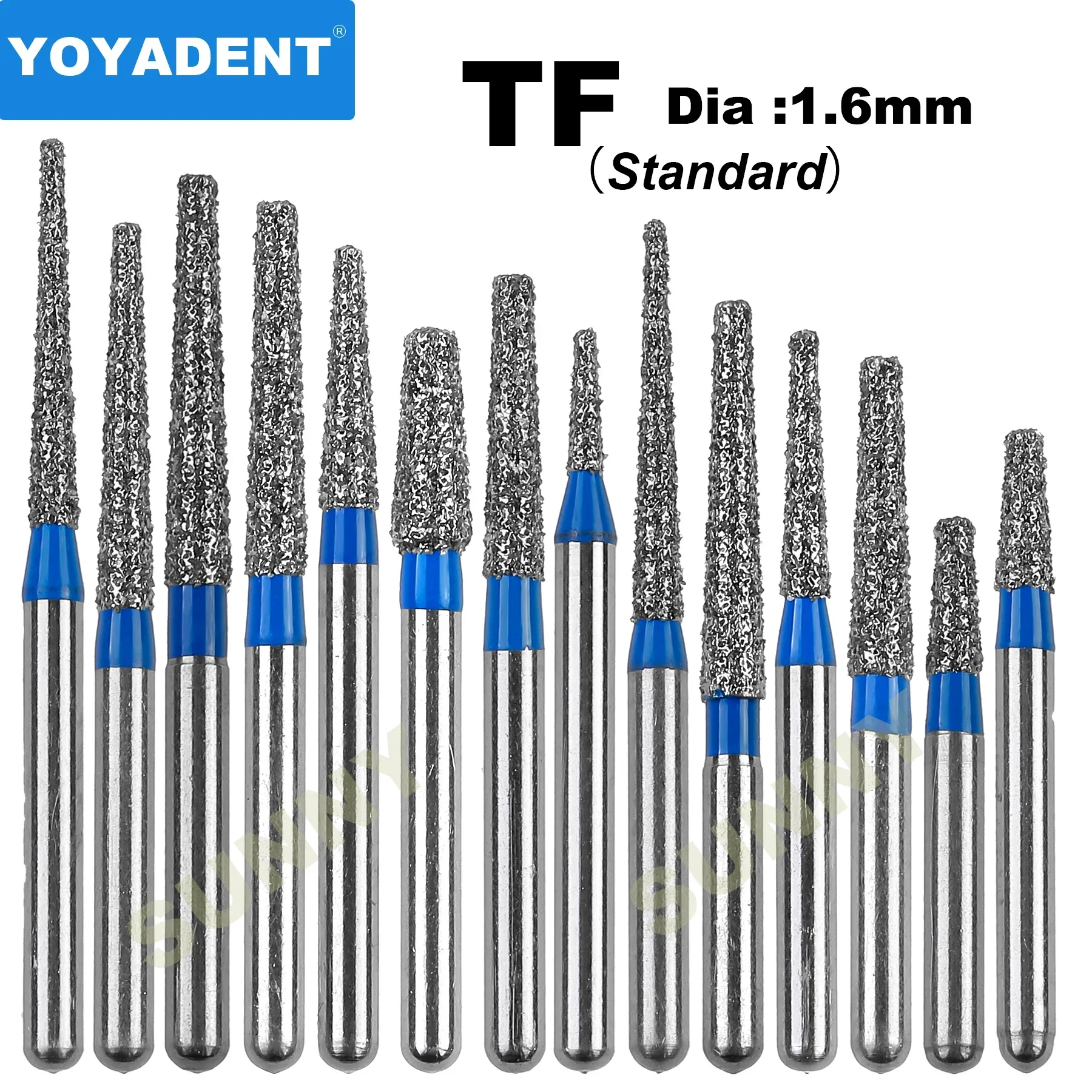 TF Type Dental Diamond Burs Dentistry Drills Dental Burs for High Speed Handpiece Dentist Tools Dia.1.6mm10pcs/Pack