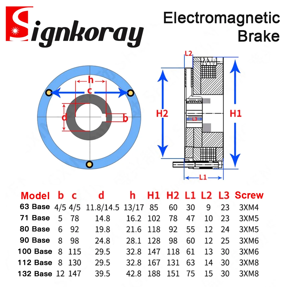Freno vettoriale elettrico elettromagnetico SignkoRay serie DHM3 CC 99 V 170 V