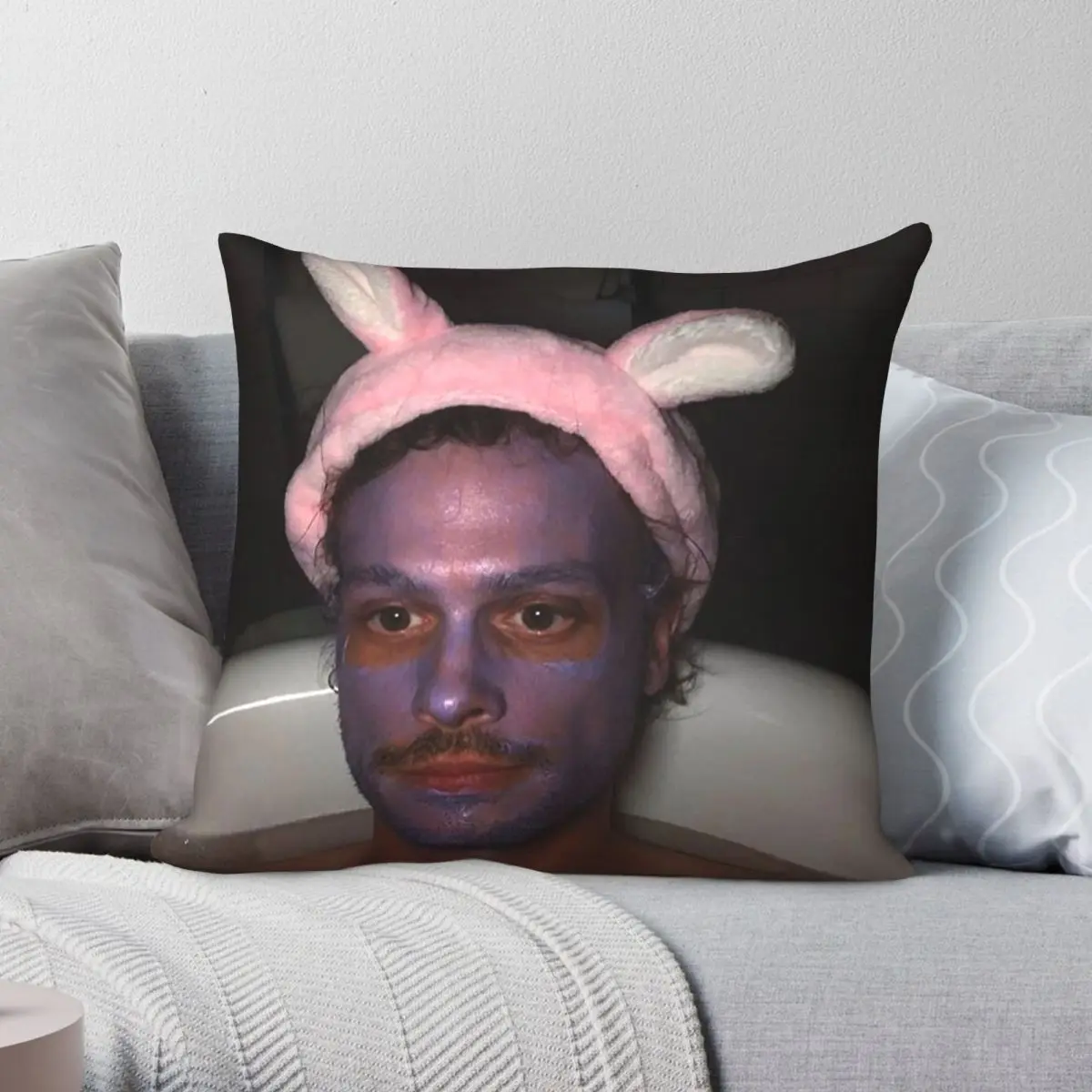 Matthew Gray Gubler Face Square Pillowcase Polyester Linen Velvet Creative Zip Decor Bed Cushion Cover