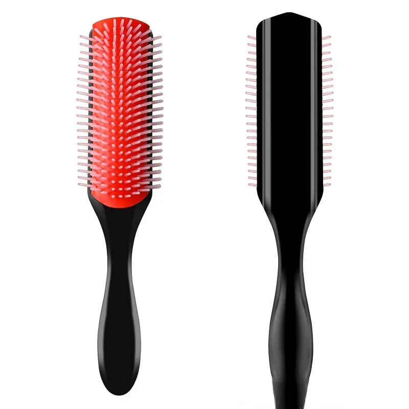 Hair Comb 9-Row Detangling Hair Brush Rat Tail Comb Styling Hairbrush Straight Curly Wet Hair Scalp Massage Brush Women