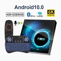 Oryginalny T95 Tv, pudełko Android 10 HD 2.4G i 5G Wifi asystent głosowy Google obsługuje wiele odtwarzacz multimedialny formatów wideo Smart Set Top