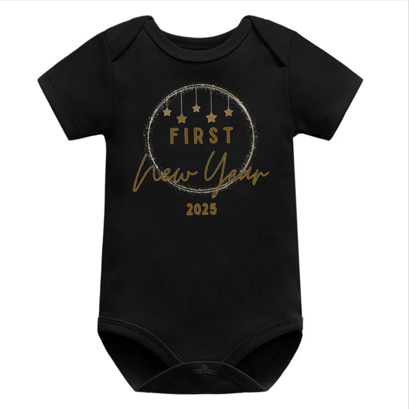 Baby First New Year Bodysuit New Year 2025 Baby Clothes Happy New Year Outfit Newborn Knitted Romper