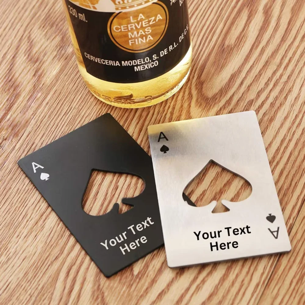 

Classic Nostalgic Spade A Bottle Opener Customized Name: LOGO Stainless Steel Bottle Opener Essential for Party Wine Opening