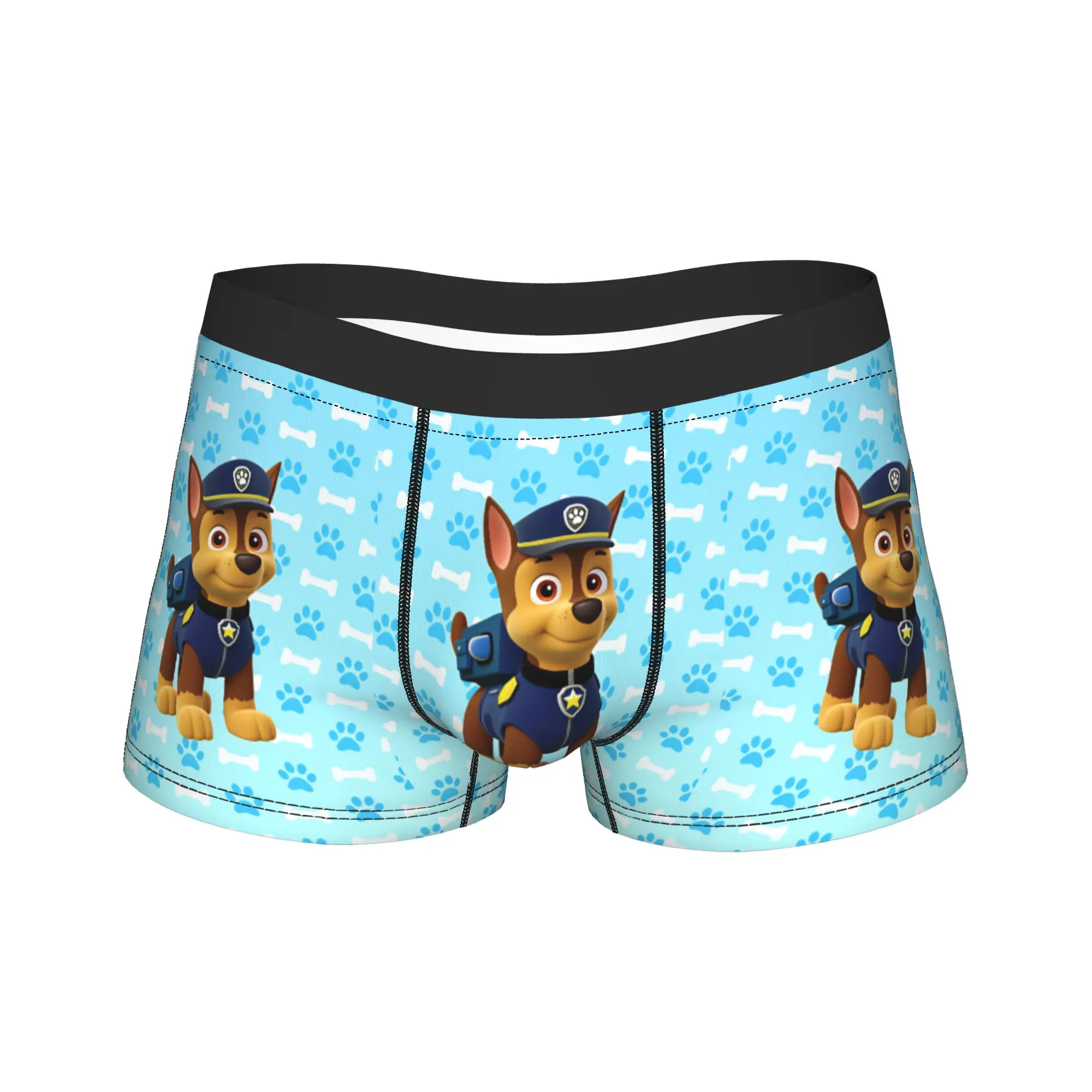 Paw Dogs Chase Police Puppy Portrait Underwear  Men Underpants Pattern Comfortable Trunk Hot Sale Boxer Brief Big Size