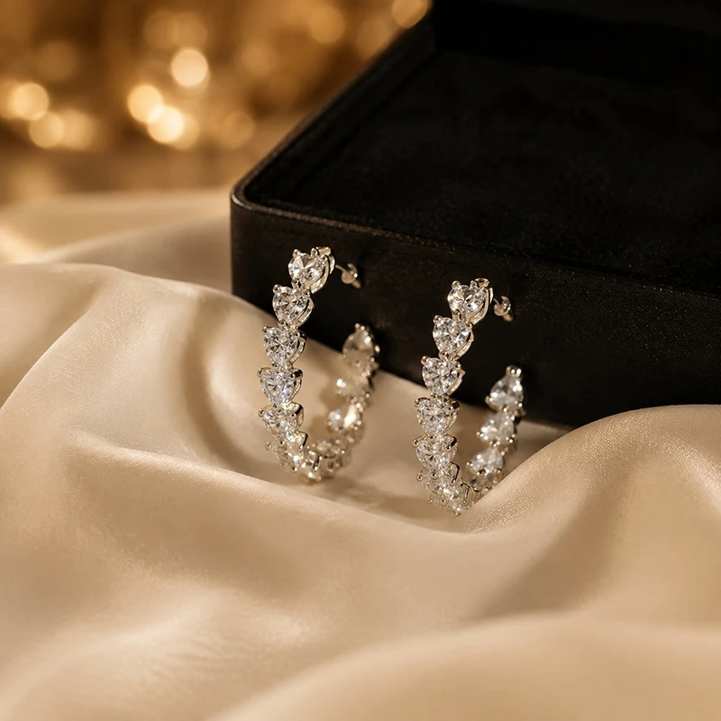 GANPUP Romantische Einfache Kreisförmige Ohrringe für Frauen Minimalistische Mode Neue Silberfarbene Schmuckgeschenke für Partys серьги женские – Detail 9
