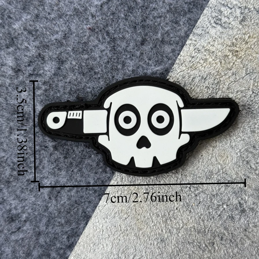 Parche táctico esqueleto Halloween PVC con velcro para mochila - imagen 4