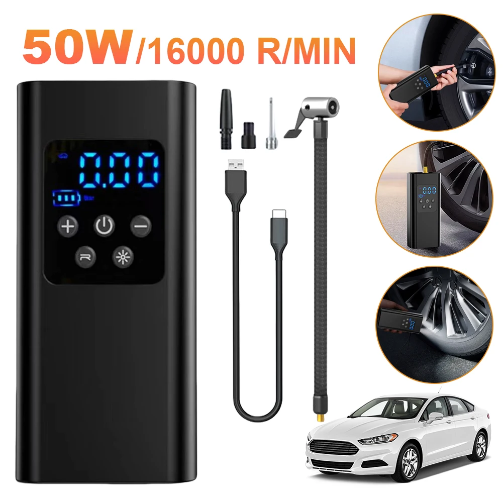 150PSI Wireless Inflatable Pump Handheld Digital Tire Inflator Lithium Battery Electric Car Air Compressor for Car Bicycle Balls