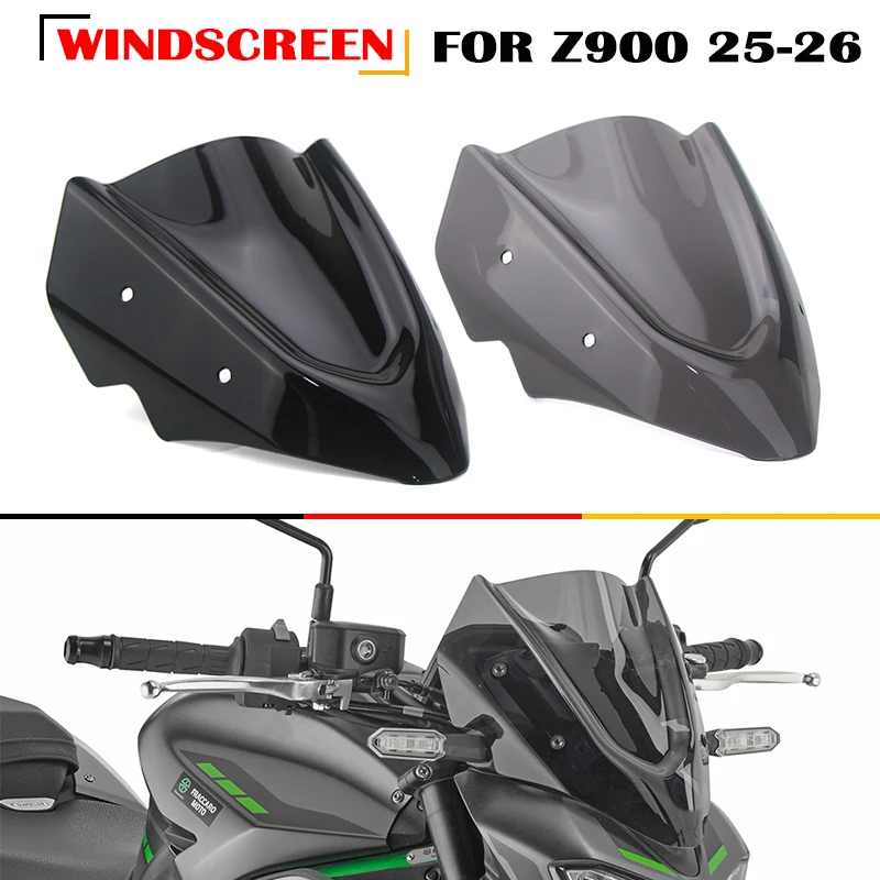 

New For Kawasaki Z 900 Z900 2025 2026 Motorcycle Windshield Screen Visor Windscreen Double Bubble Wind Deflector