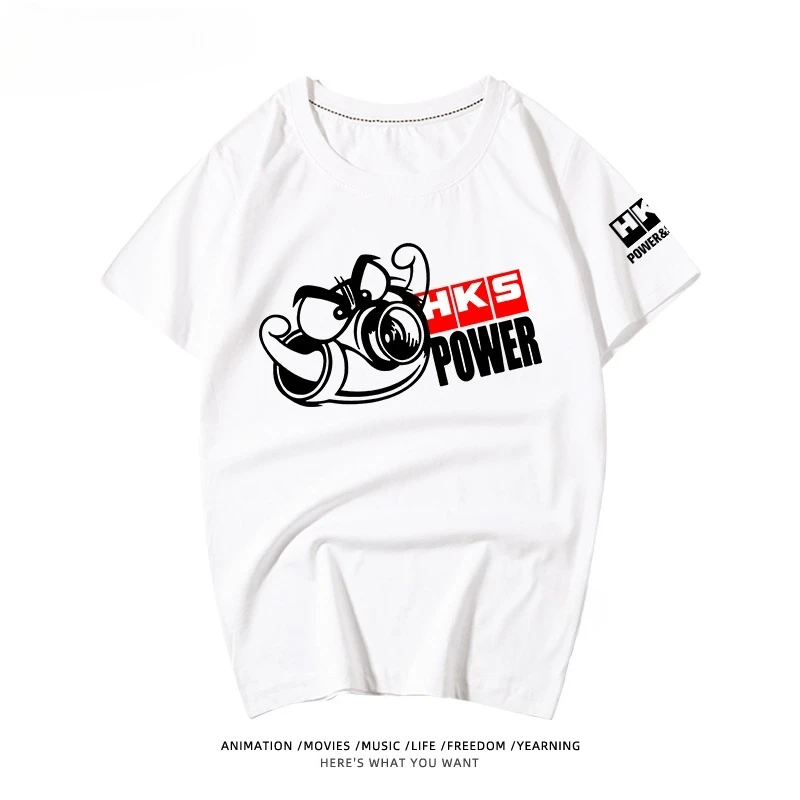 

Japanese Performance Car HKS Japanese Car Modified Short-sleeved Men and Women's Tops T-shirt Student Clothes Half-sleeved Tide