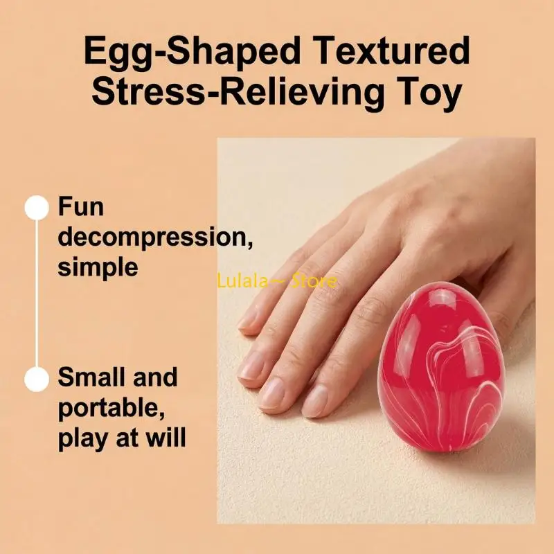 Y4QA Elastic Simulation Eggs Stress Reliever Squeezable Massage Toy For All Ages