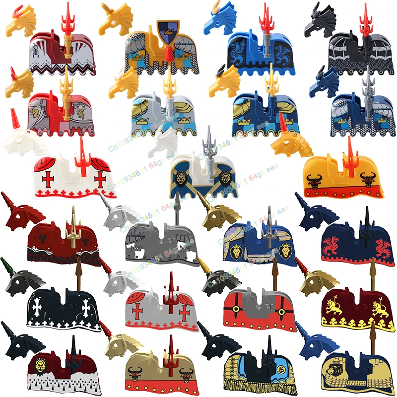 

Animals Series Warhorse Saddle Medieval Accessories Model Building Blocks Kids Puzzle DIY Toys BR689