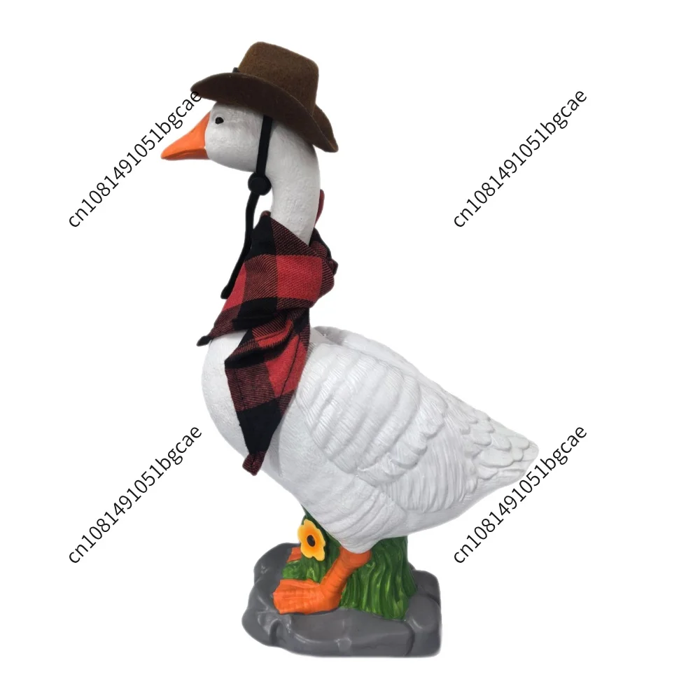 Resin Realistic Large Porch Goose Statue Stone Base with Sand-Fillable Design for Yard Patio Or Porch Decor Home Outdoors