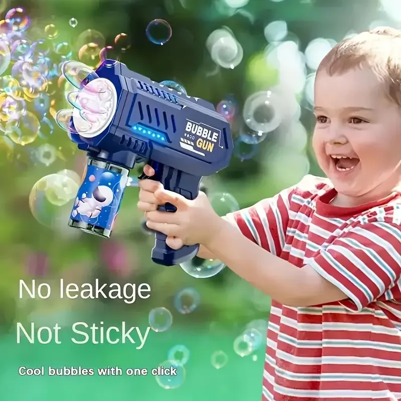 Espaço pistola de bolha elétrica brinquedo portátil arma de bolha brinquedo ao ar livre sem bateria sem bolha de água