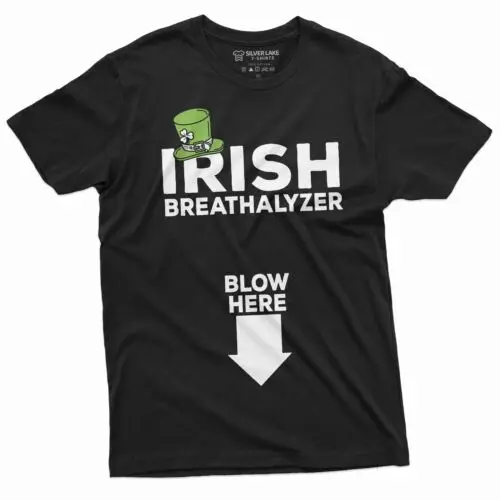 Men's St. Patrick's day funny offensinve t-shirt Irish breathalyzer holiday Tee