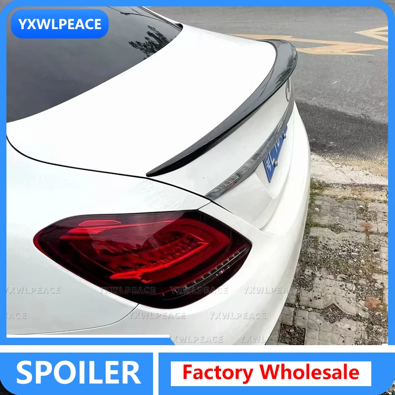 

AMG Style ABS Glossy Black Carbon Color Rear Trunk Lid Spoiler Wing For Mercedes W205 C205 C-class C250 C300 350 4Door 2014-2020