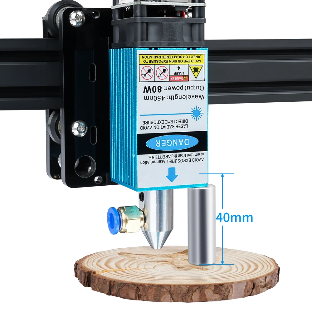 Moduł laserowy 40W 80W Moc optyczna Obiektyw FAC 10W, wspomaganie powietrza i dioda laserowa CNC Frezarka i grawerka laserowa