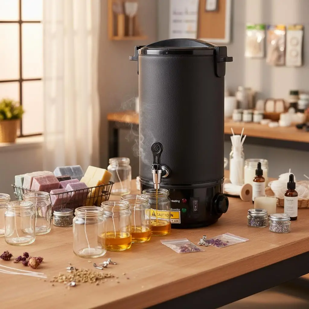 Large Paraffin Warmer 10.5 Quart For Candle Business Soap Making DIY Crafts, 9-Level Temperature Adjustment Quick Pour Valve