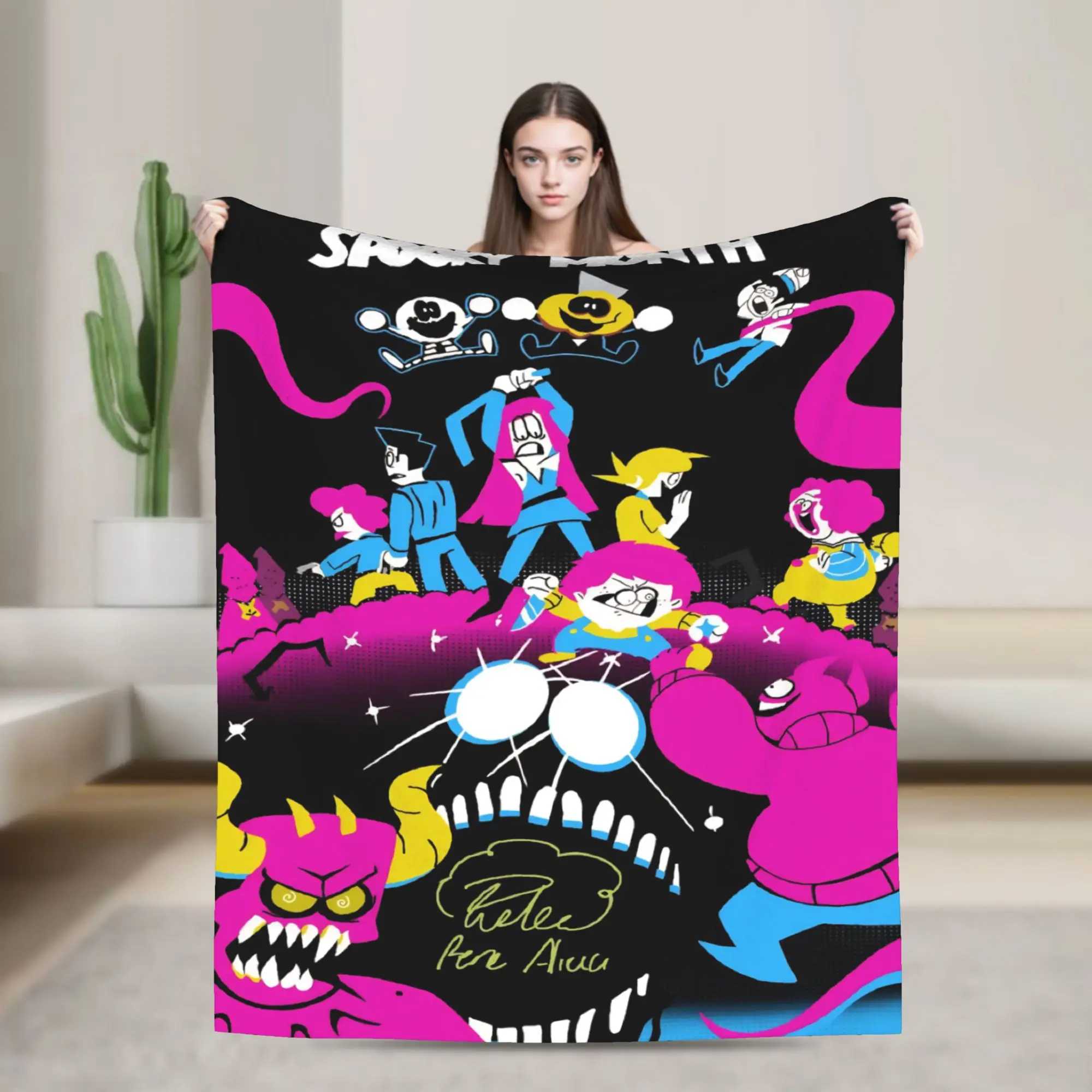Comfortable Spooky Month Blanket Accessories Home Decorative  Blanket Throw Soft Flannel for Car