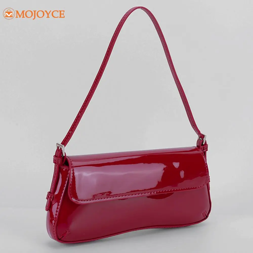 French Flap Tote Purse High-end PU Leather Small Shoulder Bag for Women Magnetic Closure Underarm Bag Solid Color Simple Handbag