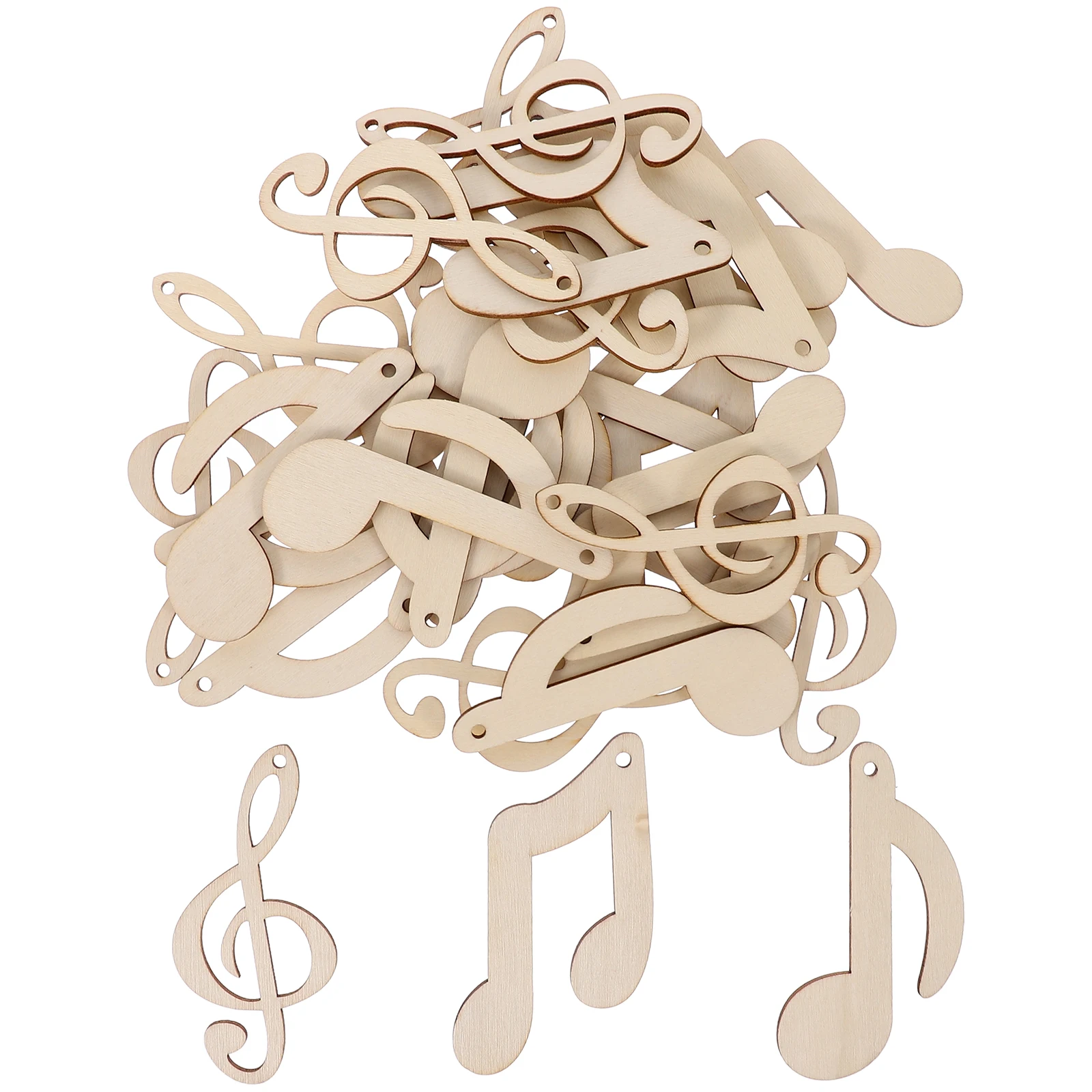 

30pcs Music Notes Cutouts Wooden Slices Diy Blank Craft Materials Unfinished Wood Pieces For Decorative Hanging Ornaments