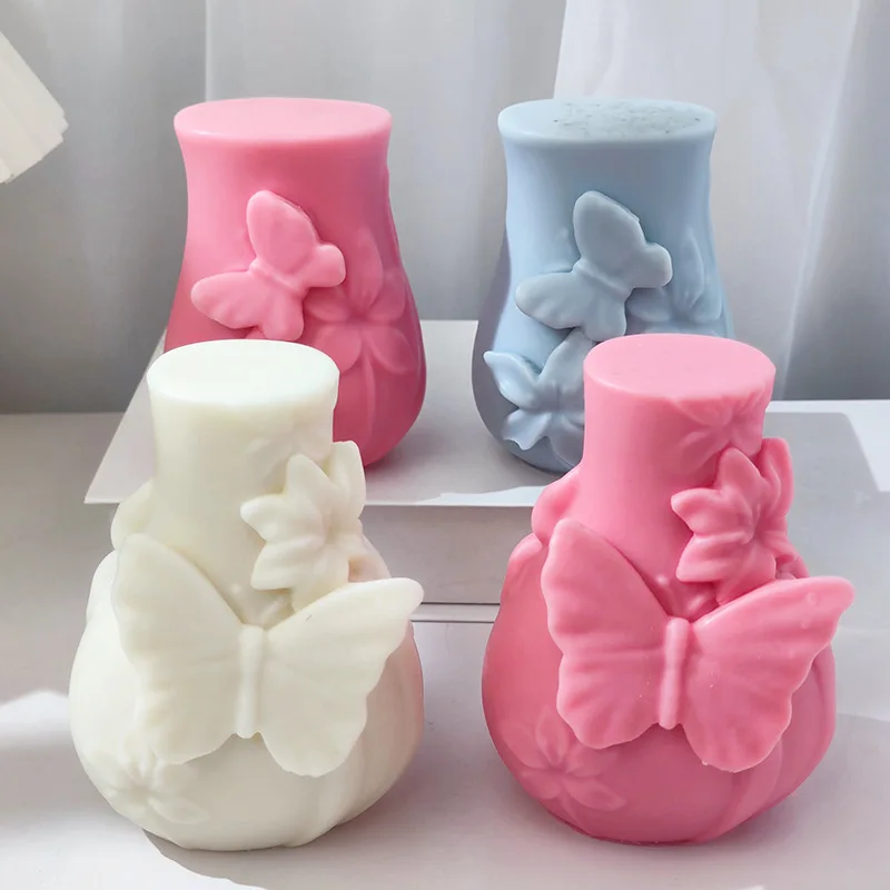 

SZ916 Butterfly Flower 5.03inch Vase Candle Soap Silicone Mold 3D Aromatherapy Candle Decoration Mould