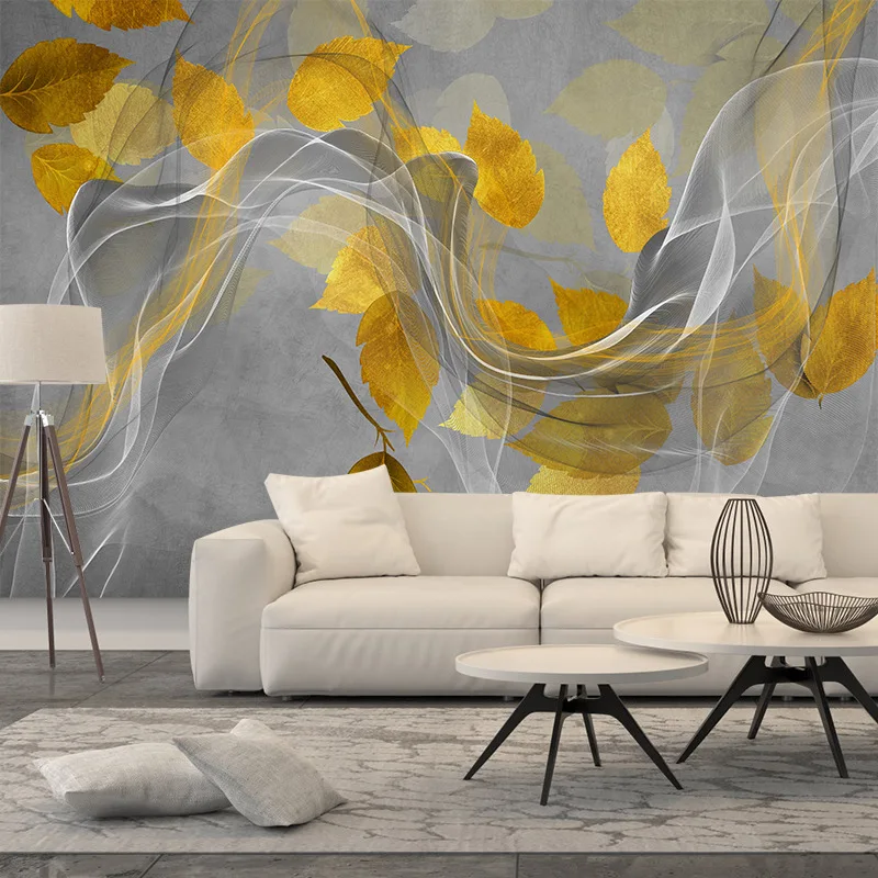 15+ Botanical Nature Sage Autumn Gold Leaf Peel and Stick Wallpapers for Living Room Wall Art Papers Home Decor Panel TV Mural