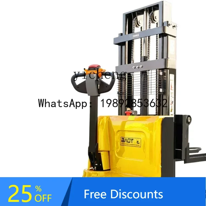 1.5 T Full Electric Forklift Semi-automatic Battery Electric Hydraulic Stack Height Increased by Forklift 2 T